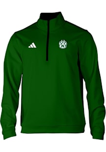 Adidas Northwest Missouri State Bearcats Mens Green 0 Elevated Long Sleeve Qtr Zip Pullover