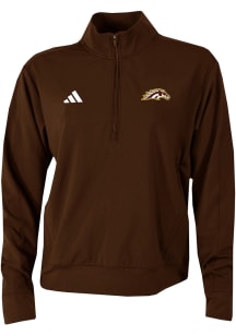Womens Western Michigan Broncos Brown Adidas Ultimate365 Qtr Zip Pullover