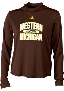 Womens Western Michigan Broncos Brown Adidas Sideline Hooded Sweatshirt
