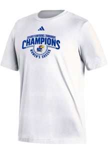 Adidas Kansas Jayhawks White 2024 Big 12 Champions Locker Room Short Sleeve T Shirt