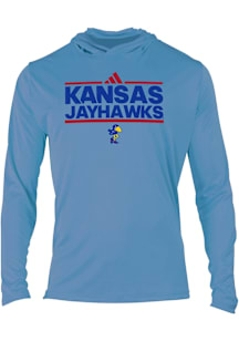 Adidas Kansas Jayhawks Mens Light Blue 0 Primary Logo Hood
