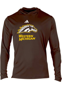 Mens Western Michigan Broncos Brown Adidas 0 Primary Logo Long Sleeve Hoodie
