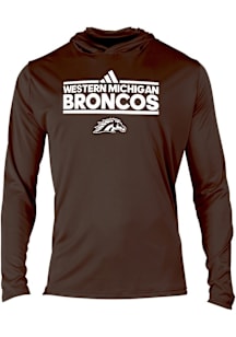 Mens Western Michigan Broncos Brown Adidas 0 Primary Logo Long Sleeve Hoodie