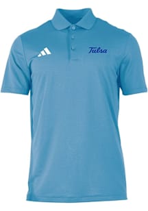 Adidas Tulsa Golden Hurricane Mens Light Blue 0 Ottoman Short Sleeve Polo
