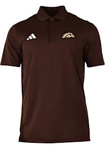Mens Western Michigan Broncos Brown Adidas 0 Ottoman Short Sleeve Polo Shirt