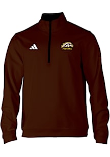 Mens Western Michigan Broncos Brown Adidas 0 Elevated Qtr Zip Pullover