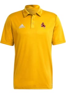 Adidas Arizona State Sun Devils Mens Gold Entrada22 Sparky Short Sleeve Polo