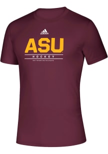 Adidas Arizona State Sun Devils Maroon Creator Hockey Short Sleeve T Shirt