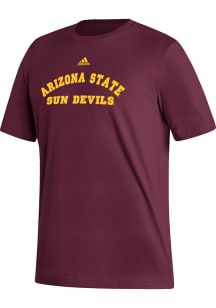Adidas Arizona State Sun Devils Maroon Fresh Arch Name Short Sleeve T Shirt