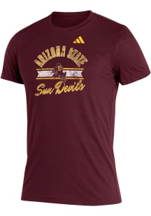 Adidas Arizona State Sun Devils Maroon Vintage Blend Short Sleeve T Shirt