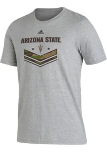 Adidas Arizona State Sun Devils Grey Fresh Military Appreciation Short Sleeve T Shirt