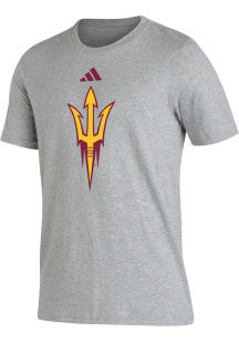 Adidas Arizona State Sun Devils Grey Team Logo Fresh Short Sleeve T Shirt