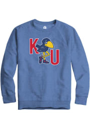 Rally Kansas Jayhawks Mens Blue 1912 Initial Long Sleeve Fashion Sweatshirt