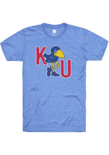 Rally Kansas Jayhawks Blue 1912 Initial Short Sleeve Fashion T Shirt