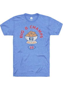 Rally Kansas Jayhawks Blue Big 8 Champs Short Sleeve Fashion T Shirt