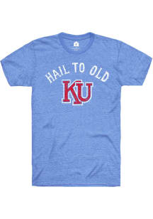 Rally Kansas Jayhawks Blue Hail To Old Ku Short Sleeve Fashion T Shirt