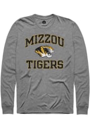 Rally Missouri Tigers Grey Number One Distressed Long Sleeve Fashion T Shirt