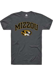 Rally Missouri Tigers Charcoal Arch Mascot Distressed Short Sleeve Fashion T Shirt