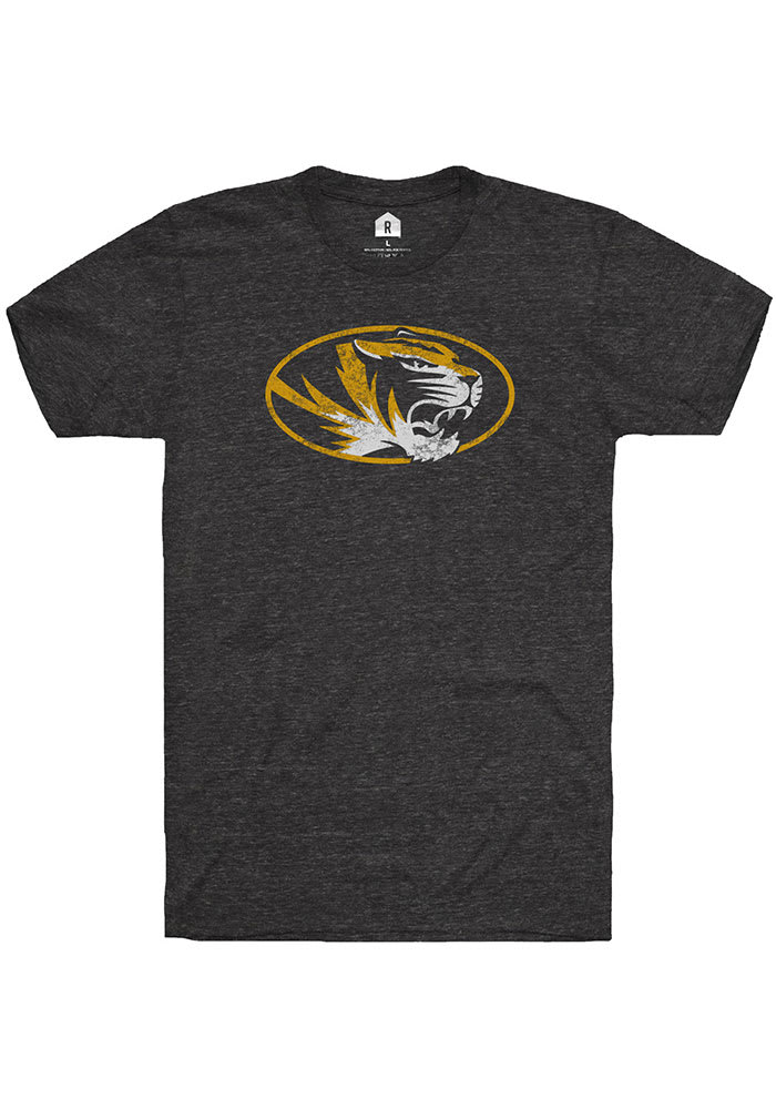 Rally Missouri Tigers Black Primary Logo Distressed Short Sleeve Fashion T Shirt