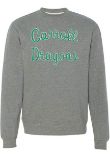 Rally Carroll High School Dragons Mens Grey Script Long Sleeve Crew Sweatshirt
