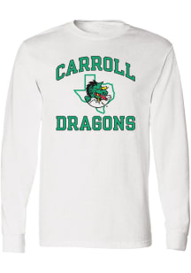 Rally Carroll High School Dragons White Number One Long Sleeve T Shirt