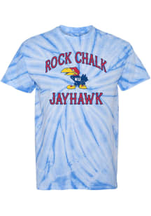 Rally Kansas Jayhawks Blue Spiral Tie Dye Short Sleeve Fashion T Shirt
