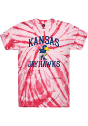 Rally Kansas Jayhawks Red Colorblast Tie Dye Short Sleeve Fashion T Shirt