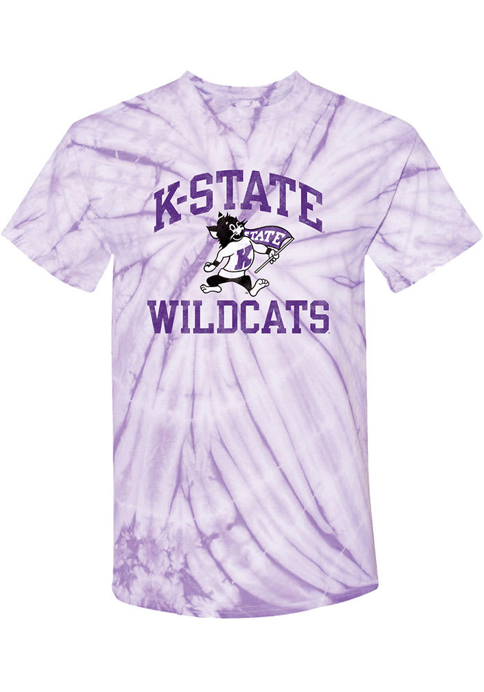 Rally K-State Wildcats Lavender Spiral Tie Dye Short Sleeve Fashion T Shirt