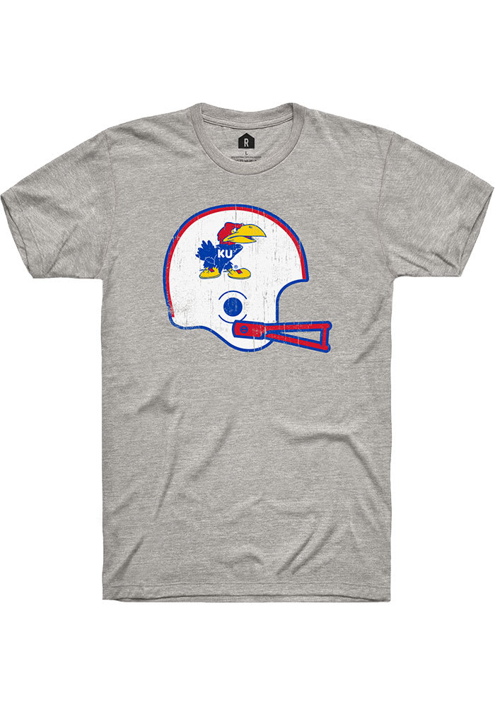 Rally Kansas Jayhawks GREY 1941 Vintage Football Helmet Short Sleeve ...