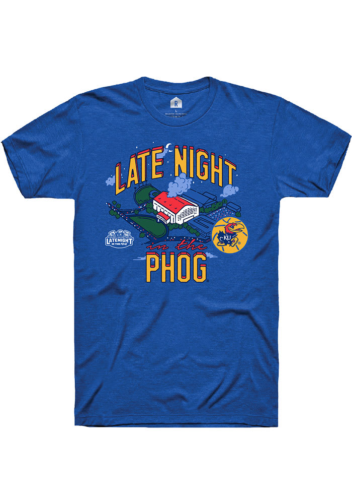 Rally Kansas Jayhawks Blue Late Night In The Phog Short Sleeve T Shirt