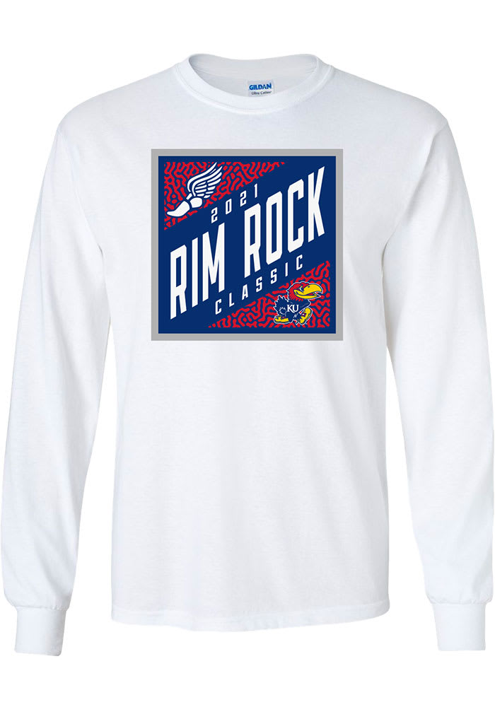 Rally Kansas Jayhawks White Rim Rock Long Sleeve T Shirt