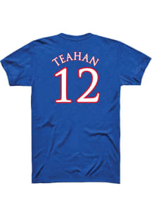 Chris Teahan Kansas Jayhawks Blue Basketball Player Name and Number Short Sleeve Player T Shirt