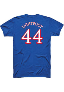 Mitch Lightfoot Kansas Jayhawks Blue Player Name and Number Short Sleeve Player T Shirt