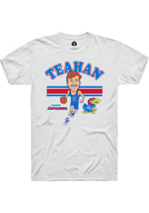 Chris Teahan Kansas Jayhawks White Player Caricature Short Sleeve Player T Shirt
