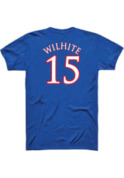 Dillon Wilhite Kansas Jayhawks Blue Player Name and Number Short Sleeve Player T Shirt