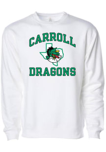 Rally Carroll High School Dragons Mens White Number One Long Sleeve Crew Sweatshirt