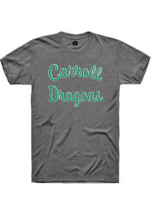 Rally Carroll High School Dragons Grey Script Short Sleeve Fashion T Shirt
