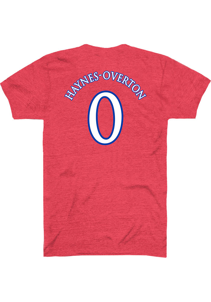 Erica Haynes-Overton Kansas Jayhawks Red Name and Number Short Sleeve Player T Shirt