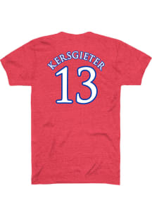 Holly Kersgieter Kansas Jayhawks Red Basketball Name and Number Short Sleeve Player T Shirt