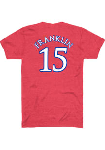 Zakiyah Franklin Kansas Jayhawks Red Basketball Name and Number Short Sleeve Player T Shirt