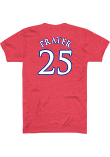 Chandler Prater Kansas Jayhawks Red Basketball Name and Number Short Sleeve Player T Shirt