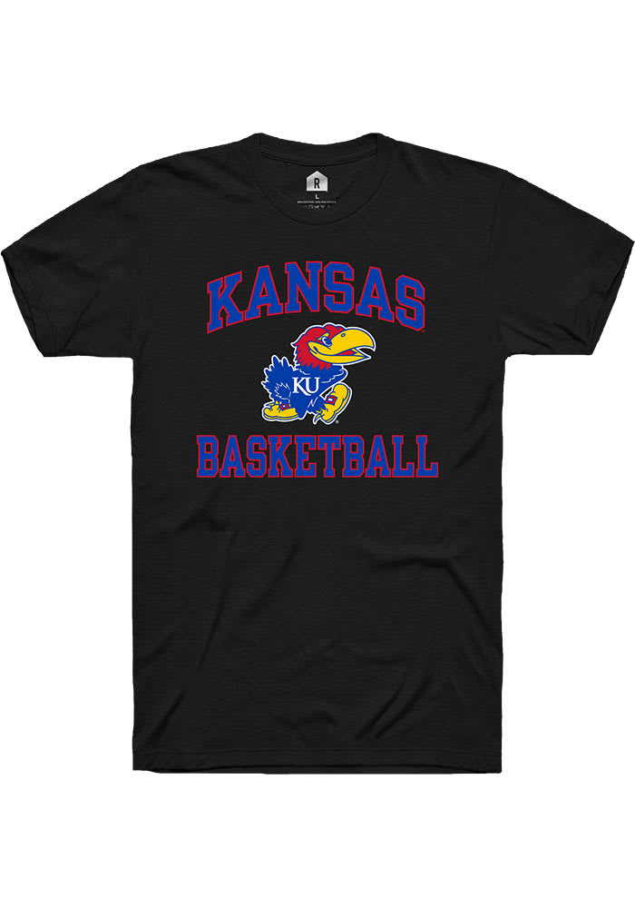 Rally Kansas Jayhawks Black Basketball Number One Short Sleeve T Shirt