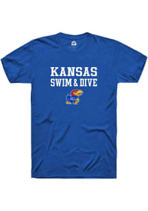 Rally Kansas Jayhawks Blue Swim and Dive Stacked Short Sleeve T Shirt