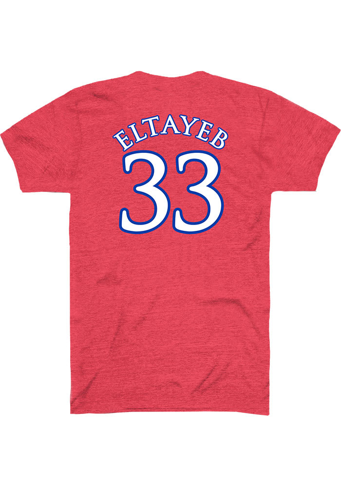 Nadira Eltayeb Kansas Jayhawks Red Name and Number Short Sleeve Player T Shirt