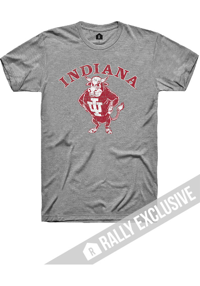 Rally Indiana Hoosiers Grey Arch Vault Mascot Short Sleeve T Shirt