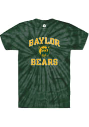 Rally Baylor Bears Green Tie Dye Number One Short Sleeve T Shirt