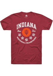 Rally Indiana Hoosiers Red 5 Time National Champions Short Sleeve Fashion T Shirt