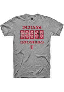 Indiana Hoosiers Grey Rally 5 Banners Short Sleeve T Shirt