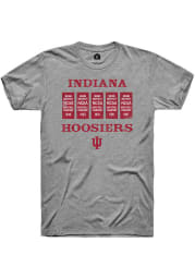 Rally Indiana Hoosiers Grey 5 Banners Short Sleeve T Shirt