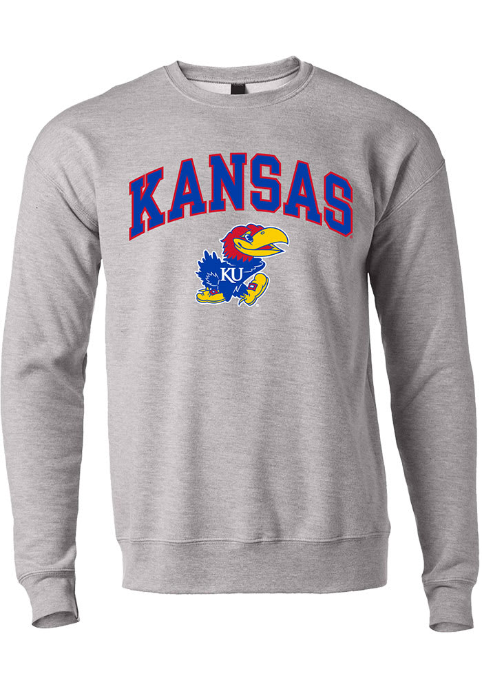 Rally Kansas Jayhawks Arch Mascot Sweatshirt Grey